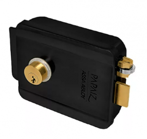 Fechadura Elétrica Sobrepor 12V p/ portao preta s/ sensor - Papaiz